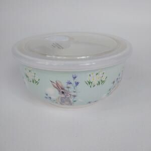 Porcelain Rabbit Bowl And‎ Plastic Lid With Pressure Vent And Date Keeper Dial